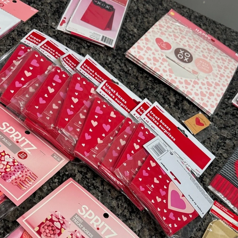 Valentine's Day Party treat gift bag Set - Red and Pink NEW